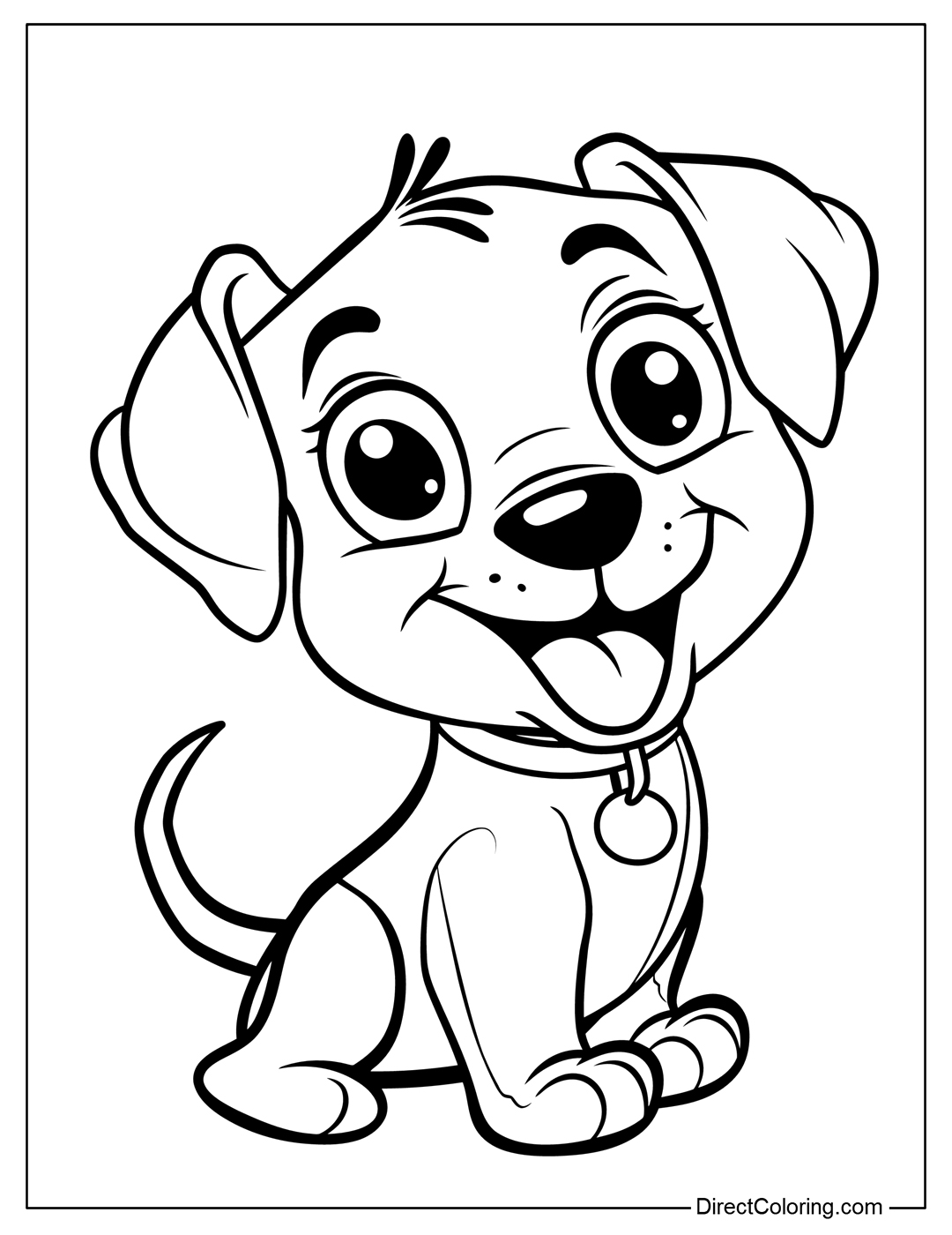 Free Coloring Page of Puppy
